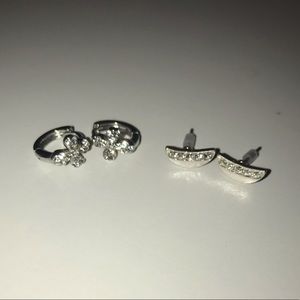 2 pairs of silver earrings